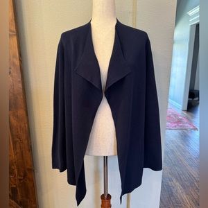 Draped Eileen Fisher navy blue jacket - Size Medium